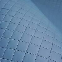 Niebieska Ekoskóra SOFT pikowana romby 3X3 Tkanina Eco Skaj Derma Obiciowa