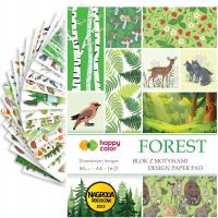 Happy Color BLOK Z MOTYWAMI FOREST A4 80g 16 kartek