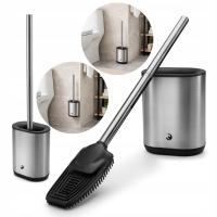 SZCZOTKA DO WC SILIKONOWA TOALETOWA UCHWYT STOJAK STAL NIERDZEWNA