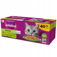 WHISKAS влажный корм для кошек смесь вкусов в желе пакетики 40x85 г