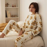 SZACHOWNICA piżama damska poliester beżowy