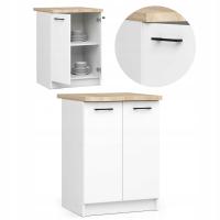 Кухонный шкаф с столешницей Оливия 60 см стоя 2 двери 2 полки вместительный Белый