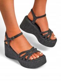 Royalfashion Sandały damskie na koturnie Shadow Lift