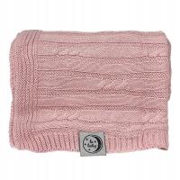 Kocyk 75x100 Różowy Bawełniany Naturalny Koc Dziecięcy Dzianinowy Dziergany