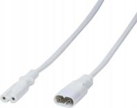 Kabel zasilający LogiLink Przedłużka wtyku ósemkowego 2m, biały (CP132)