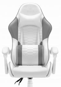 Fotel gamingowy HELL'S CHAIR HC- 1000 Grey- White ekoskóra biały