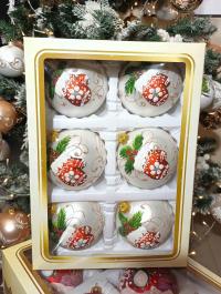 Tradycyjne bombki szklane zestaw 6x80 handmade