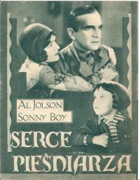 SERCE PIEŚNIARZA -wyk .AL JOLSON -film -program kinowy -lata 30-te