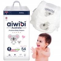 Одноразовые детские подгузники 4 Aiwibi Australia 9-14 кг 54 шт.