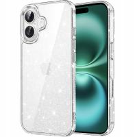 Etui SILIKONOWE do APPLE IPHONE 16 PLUS +Szkło 9H BROKAT SHINE Case 2MM