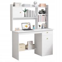 КОМПЬЮТЕРНЫЙ СТОЛ БЕЛЫЙ ЛОФТ ПОД НОУТБУК СКАНДИНАВСКИЙ КОМПЬЮТЕР С 7 ПОЛКАМИ