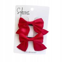 Набор заколка для волос для девочки бант бантики красный 2 шт.