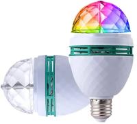 Лампа E27 вращающийся RGB светодиодный диско-шар мощный стробоскоп проектор