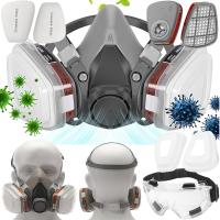 MASKA PRZECIPYŁOWA LAKIERNICZA OCHRONNA DO MALOWANIA + FILTRY + OKULARY