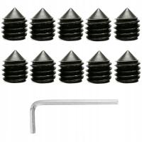 ŚRUBA IMBUSOWA WKRĘT DO KLAMEK docisk czarna M6x6 - 10 sztuk + kluczyk