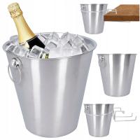 WIADERKO NA LÓD stalowe do chłodzenia wina butelkę szampana alkohol 4l