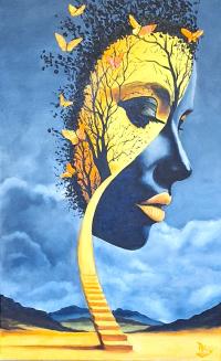 Obraz olejny ,,POZYTYWNE MYŚLENIE '' - JURIJ POZHYDAIEV - 50 x 80