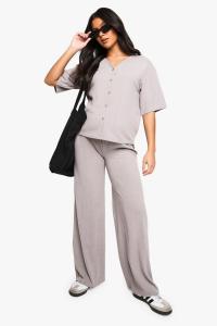 DWUCZĘŚCIOWY CIĄŻOWY KOMPLET KOSZULA KRÓTKI RĘKAW SPODNIE BOOHOO 40