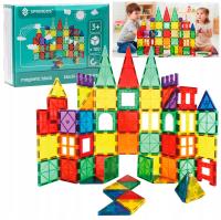 KLOCKI KONSTRUKCYJNE DLA DZIECI MAGNETYCZNE DO BUDOWANIA ZESTAW 100 el.