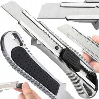 NÓŻ NOŻYK DO CIĘCIA TAPET TAPICERSKI TAPECIAK METALOWY 18 MM ŁAMANE OSTRZE
