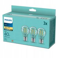 3x Żarówka E27 PHILIPS LED 4W = 40W FILAMENT RETRO