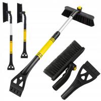 Щетка для уборки снега телескопическая скребок для льда 2в1