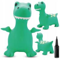 Skoczek dla dzieci gumowy do skakania z pompką na roczek SMOK zielony