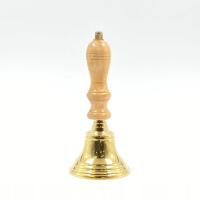 Mosiężny dzwonek z drewnianą rączką 8x8x19 cm