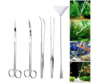 НАБОР 5В1 ПРЕЦИЗИОННЫЕ ИНСТРУМЕНТЫ ДЛЯ АКВАРИУМА НОЖНИЦЫ ДЛЯ РАСТЕНИЙ ШПАТЕЛЬ ПИНЦЕТ