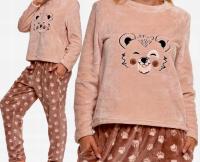 PIŻAMA DAMSKA CIEPŁA POLAROWA MIŚ DŁUGI RĘKAW I SPODNIE ZIMOWA MORAJ S