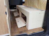 Łóżko do kampera rozsuwane 2 skrzynie zabudowa meble