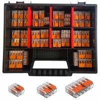 Zestaw złączek WAGO 221-412, 413, 415 MIX 60 szt. + organizer