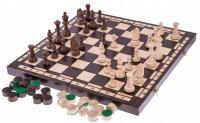 Деревянные шахматы-шашки XL - шахматная доска-50 х 50 см-утяжеленные фигуры