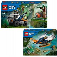 LEGO City 60426 Terenówka badacza dżungli 60425 Wodolot badaczki dżungli