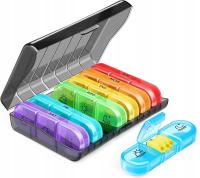 NEUTYPECHIC Kasetka na Leki Tygodniowa 3 Przegródki na Dobę Kolor Czarny