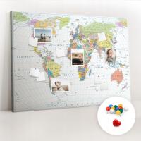 Tablica Korkowa 140x100 Mapa Świata Polityczna