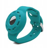 For AirTag Silicone Bracelet Strap Case Lake Blue