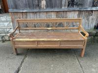 Stara drewniana ławka szlufanek sofa ludowa