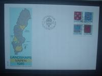 KOPERTA FDC Mi 1330 - 1333 SZWECJA HERBY