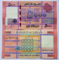 Liban 5000 Livres 2014 P-91b UNC