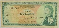 14.fz.Antigua, 5 Dolarów 1965, P.14.i, St.3/3+