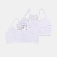 Stanik biustonosz dziewczęcy miękki z koronką biały 2PAK YOCLUB