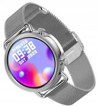 Smartwatch damski na bransolecie mesh Rubicon RNBE74 Srebrny
