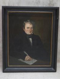 H-P ANTYCZNY OBRAZ OLEJ NA PŁÓTNIE - PORTRET ARYSTOKRATY PRZODKA