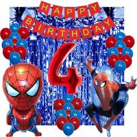 ЧЕЛОВЕК-ПАУК НАБОР ВОЗДУШНЫХ ШАРОВ ЗАНАВЕС 4 ДЕНЬ РОЖДЕНИЯ
