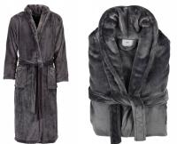 LERUM элегантный мужской халат ASPHALT длинный размер L/XL теплый
