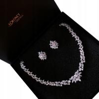 Свадебный набор Swarovski стерлингового серебра ожерелье серьги