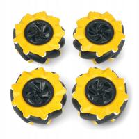 Набор колес Mecanum-80mm-4 штуки-Черный и желтый