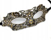 MASKA KARNAWAŁOWA KORONKOWA ZŁOTA DAMSKA 276