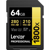 Lexar Gold SDXC Professional 64GB UHS-II C10 1800x V60